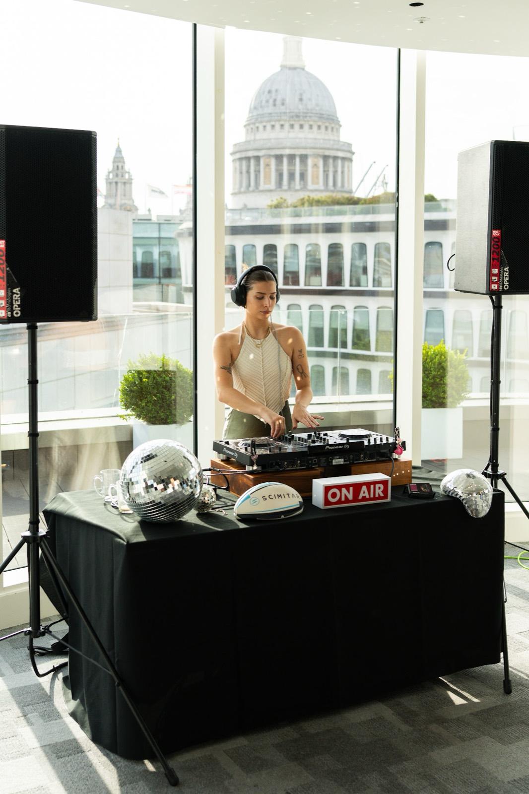 DJ at the London City 7s after party